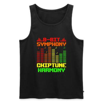 Chiptune Music Lover Groove to the Bleeps and Bloo - Men's Premium Organic Tank Top - black - Front - AI Model Male 178 light (178cm)