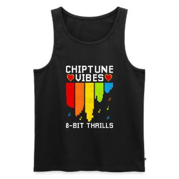 Chiptune Music Lover Groove to the Bleeps and Bloo - Men's Premium Organic Tank Top - black - Front - AI Model Male 178 light (178cm)