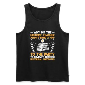 Geschichtslehrer Lustige Geschichtslehrer Sprüche - Männer Premium Bio Tank Top - Schwarz - Vorne - AI Model Male 178 light (178cm)
