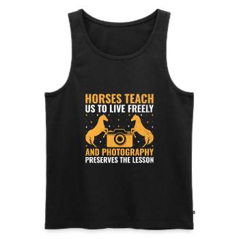 Horse Photography Horseback Riding Horses Hobby Ph - Men's Premium Organic Tank Top - black - Front - Michal (187cm)