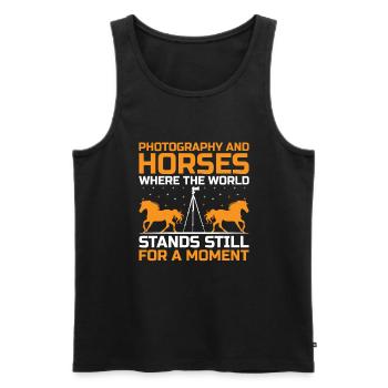 Horse Photography Horseback Riding Horses Hobby Ph - Men's Premium Organic Tank Top - black - Front - Michal (187cm)