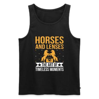 Pferdefotografie Reiten Pferde Hobby Ph - Männer Premium Bio Tank Top - Schwarz - Vorne - Michal (187cm)