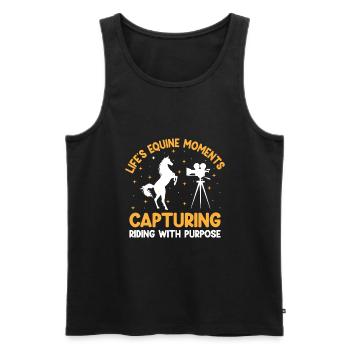 Pferdefotografie Reiten Pferde Hobby Ph - Männer Premium Bio Tank Top - Schwarz - Vorne - Michal (187cm)