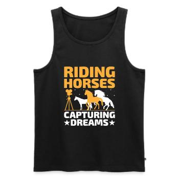 Pferdefotografie Reiten Pferde Hobby Ph - Männer Premium Bio Tank Top - Schwarz - Vorne - Michal (187cm)