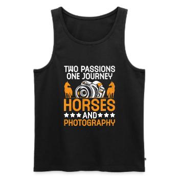 Pferdefotografie Reiten Pferde Hobby Ph - Männer Premium Bio Tank Top - Schwarz - Vorne - Michal (187cm)