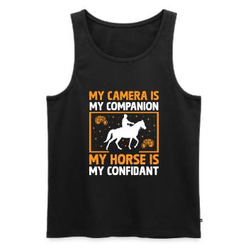 Pferdefotografie Reiten Pferde Hobby Ph - Männer Premium Bio Tank Top - Schwarz - Vorne - Michal (187cm)