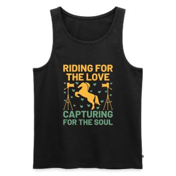 Pferdefotografie Reiten Pferde Hobby Ph - Männer Premium Bio Tank Top - Schwarz - Vorne - Michal (187cm)