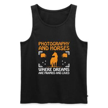 Pferdefotografie Reiten Pferde Hobby Ph - Männer Premium Bio Tank Top - Schwarz - Vorne - Michal (187cm)