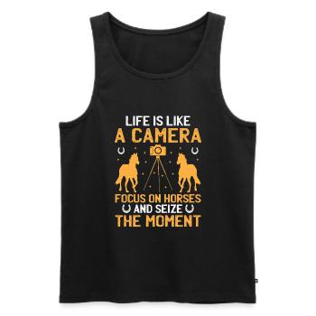 Horse Photography Horseback Riding Horses Hobby Ph - Men's Premium Organic Tank Top - black - Front - Michal (187cm)