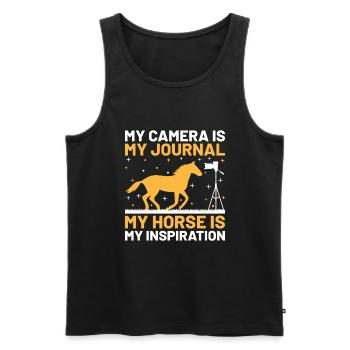 Pferdefotografie Reiten Pferde Hobby Ph - Männer Premium Bio Tank Top - Schwarz - Vorne - Michal (187cm)