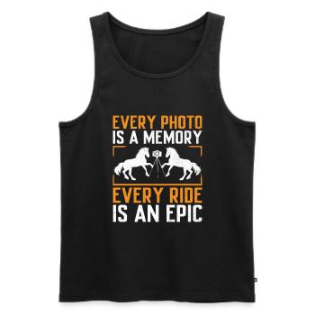 Pferdefotografie Reiten Pferde Hobby Ph - Männer Premium Bio Tank Top - Schwarz - Vorne - Michal (187cm)