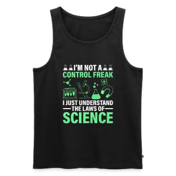 Professeur de sciences Professeur d’école Biologie Chimie P - Débardeur bio Premium Homme - noir - Devant - AI Model Male 178 light (178cm)