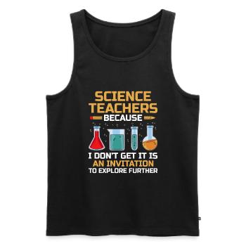 Professeur de sciences Professeur d’école Biologie Chimie P - Débardeur bio Premium Homme - noir - Devant - AI Model Male 178 light (178cm)