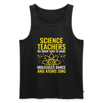 Professeur de sciences Professeur d’école Biologie Chimie P - Débardeur bio Premium Homme - noir - Devant - AI Model Male 178 light (178cm)