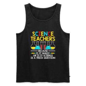 Professeur de sciences Professeur d’école Biologie Chimie P - Débardeur bio Premium Homme - noir - Devant - Michal (187cm)