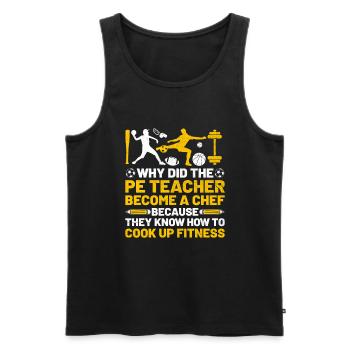 Physical Education Teacher PE Teachers School Spor - Men's Premium Organic Tank Top - black - Front - AI Model Male 178 light (178cm)