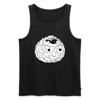 Fat sheep - Men's Premium Organic Tank Top - black - Front - AI Model Male 178 light (178cm)