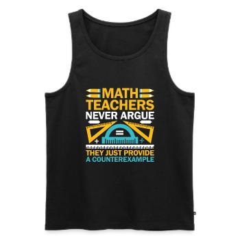 Professeur de mathématiques Professeur d’école Professeur de mathématiques drôle S - Débardeur bio Premium Homme - noir - Devant - Michal (187cm)
