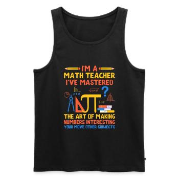 Math Teacher School Teacher Funny Maths Teachers S - Men's Premium Organic Tank Top - black - Front - Michal (187cm)