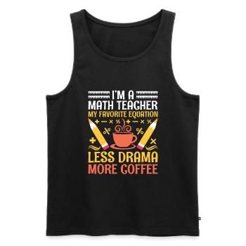 Mathelehrer Schullehrer Lustige Mathelehrer S - Männer Premium Bio Tank Top - Schwarz - Vorne - Michal (187cm)