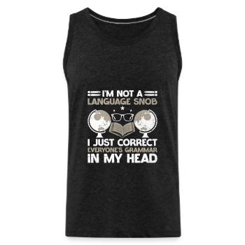 Foreign Language Teacher School Languages Teachers - Men's Premium Organic Tank Top - charcoal grey - Front - Alexander (188cm)