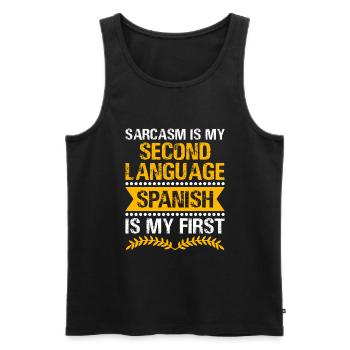 Foreign Language Teacher School Languages Teachers - Men's Premium Organic Tank Top - black - Front - Michal (187cm)