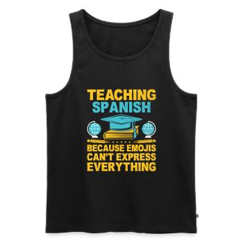 Professeur de langues étrangères École Professeurs de langues - Débardeur bio Premium Homme - noir - Devant - Michal (187cm)