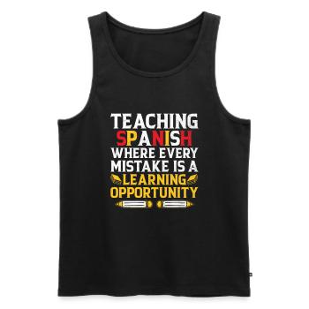 Foreign Language Teacher School Languages Teachers - Men's Premium Organic Tank Top - black - Front - Michal (187cm)