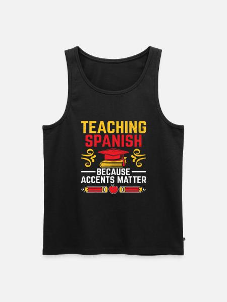 Fremdsprachenlehrer Schule Sprachlehrer - Männer Premium Bio Tank Top - Schwarz