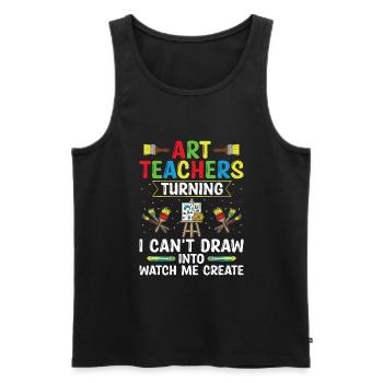 Art Teacher School Teacher Funny Art Teachers Scho - Men's Premium Organic Tank Top - black - Front - Michal (187cm)