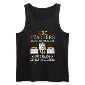 Kunstlehrer Schullehrer Lustige Kunstlehrer Scho - Männer Premium Bio Tank Top - Schwarz - Vorne - AI Model Male 178 light (178cm)