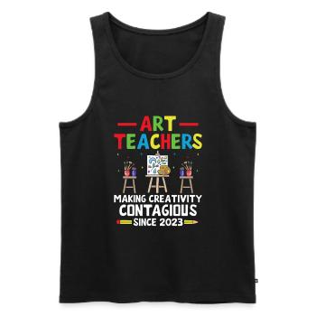 Kunstlehrer Schullehrer Lustige Kunstlehrer Scho - Männer Premium Bio Tank Top - Schwarz - Vorne - AI Model Male 178 light (178cm)
