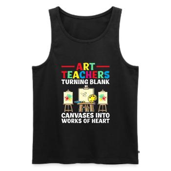Kunstlehrer Schullehrer Lustige Kunstlehrer Scho - Männer Premium Bio Tank Top - Schwarz - Vorne - AI Model Male 178 light (178cm)