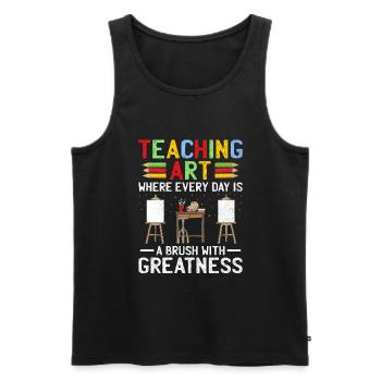 Kunstlehrer Schullehrer Lustige Kunstlehrer Scho - Männer Premium Bio Tank Top - Schwarz - Vorne - Michal (187cm)