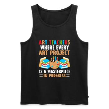 Kunstlehrer Schullehrer Lustige Kunstlehrer Scho - Männer Premium Bio Tank Top - Schwarz - Vorne - AI Model Male 178 light (178cm)