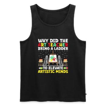Kunstlehrer Schullehrer Lustige Kunstlehrer Scho - Männer Premium Bio Tank Top - Schwarz - Vorne - AI Model Male 178 light (178cm)