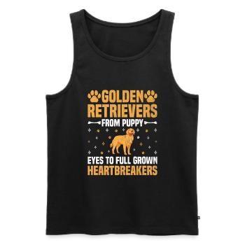 Golden Retriever von Welpenaugen bis zum ausgewachsenen GR - Männer Premium Bio Tank Top - Schwarz - Vorne - Michal (187cm)