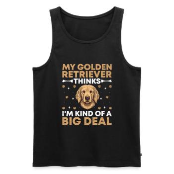 Mon Golden Retriever pense que je suis un gros problème - Débardeur bio Premium Homme - noir - Devant - Michal (187cm)