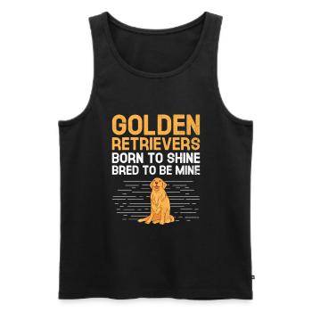 Golden Retrievers Born To Shine Bred To Be Mine GR - Men's Premium Organic Tank Top - black - Front - AI Model Male 178 light (178cm)