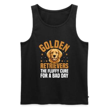 Golden Retriever Das Flauschige Heilmittel Für Einen Schlechten Tag GR - Männer Premium Bio Tank Top - Schwarz - Vorne - Michal (187cm)