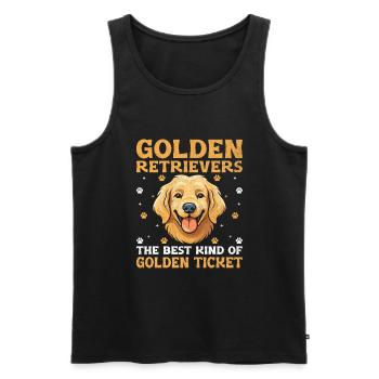 Golden Retriever Die Beste Von Golden Ticket G - Männer Premium Bio Tank Top - Schwarz - Vorne - Michal (187cm)