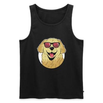 Golden Retriever Sonnenbrille GR Dog Retriever - Männer Premium Bio Tank Top - Schwarz - Vorne - Michal (187cm)