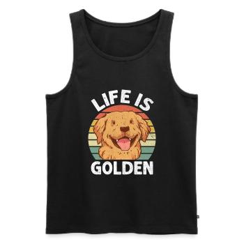 Das Leben ist Golden Retriever GR Hund Retriever - Männer Premium Bio Tank Top - Schwarz - Vorne - Michal (187cm)