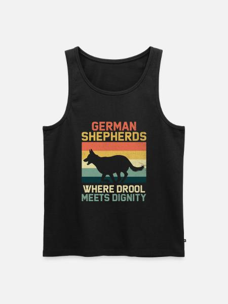 German Shepherds Where Drool Meets Dignity - Men's Premium Organic Tank Top - black