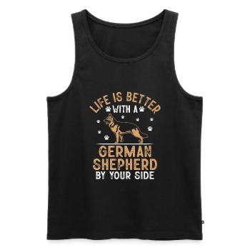 La vie est meilleure avec un berger allemand à vos côtés - Débardeur bio Premium Homme - noir - Devant - Michal (187cm)