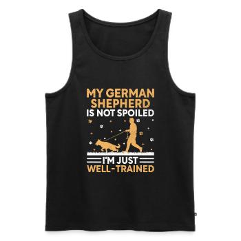 My German Shepherd Is Not Spoiled I'm Just Well Tr - Men's Premium Organic Tank Top - black - Front - Michal (187cm)