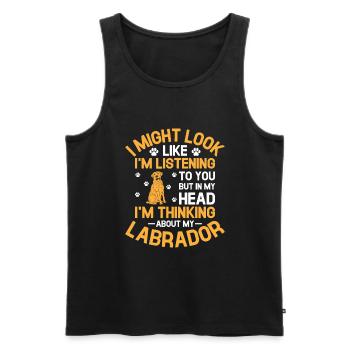 Aber in meinem Kopf denke ich an meinen Labrador Retr - Männer Premium Bio Tank Top - Schwarz - Vorne - Michal (187cm)