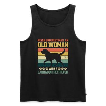 Unterschätzen Sie niemals eine alte Frau mit einem Labrador R - Männer Premium Bio Tank Top - Schwarz - Vorne - Michal (187cm)