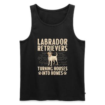 Labradors Retrievers Des Maisons En Foyers Laboratoire - Débardeur bio Premium Homme - noir - Devant - Michal (187cm)