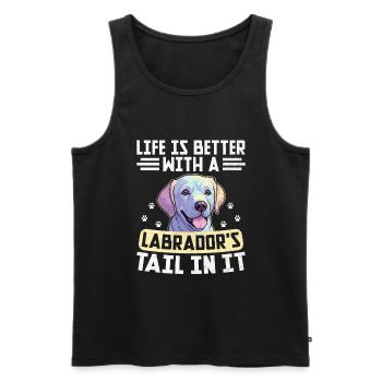 Das Leben Ist Besser Mit Dem Schwanz Eines Labradors Darin Labrad - Männer Premium Bio Tank Top - Schwarz - Vorne - Michal (187cm)
